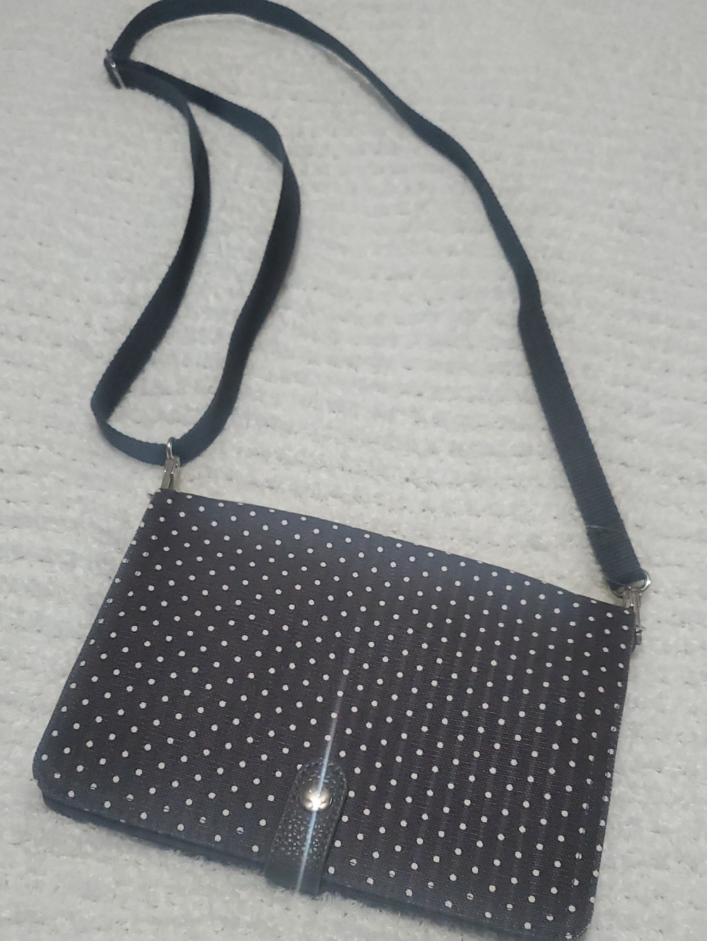 thirty-one Black Polka Dot Crossbody Wallet